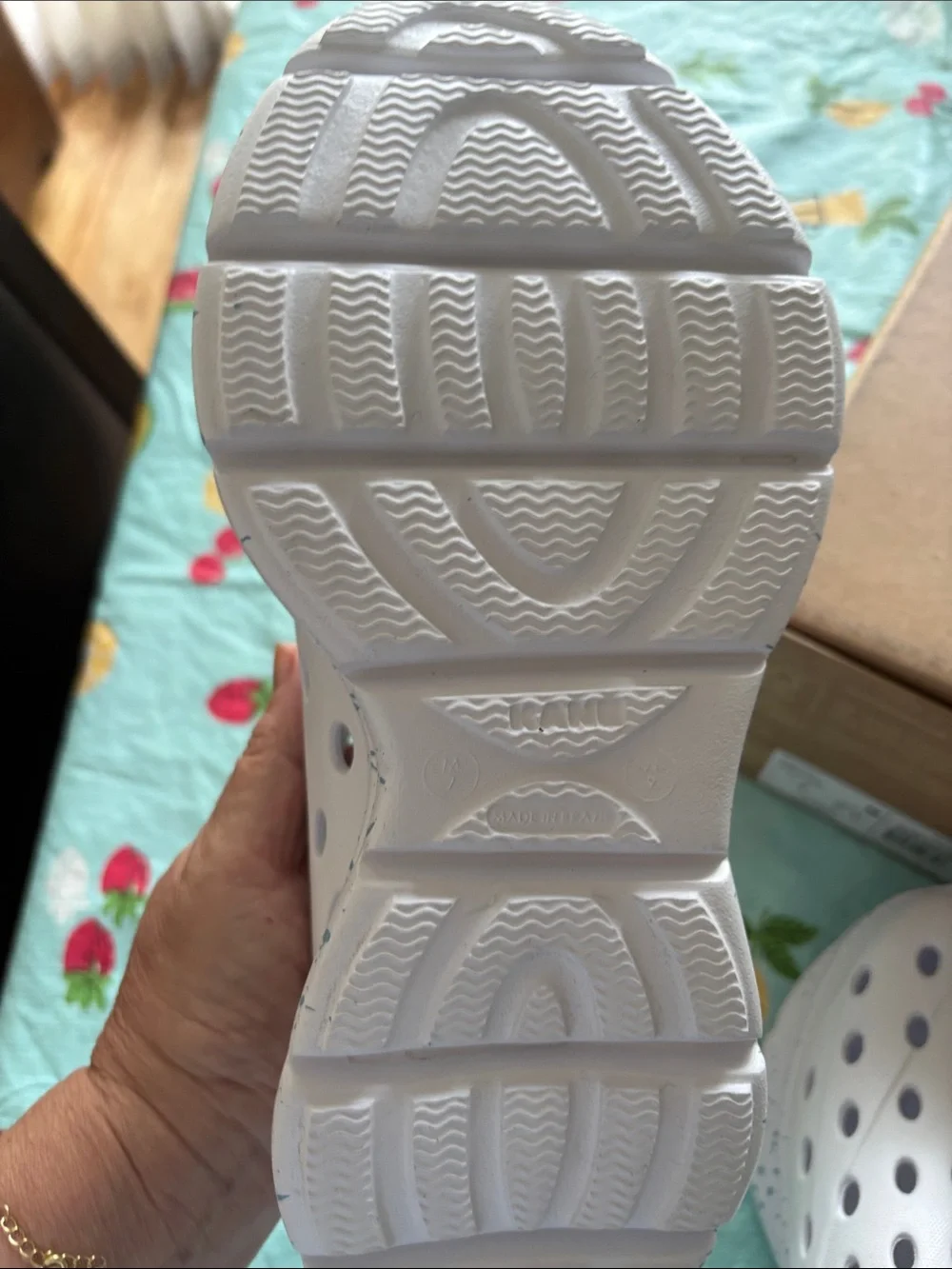 KANE White Slip-On Athletic Clogs with Light Blue Accents